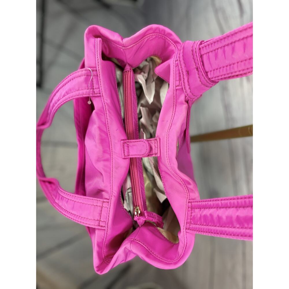 Kate Spade New York Hot Pink Nylon Tote Bag Bow Accent Shoulder Purse - Picture 13 of 13